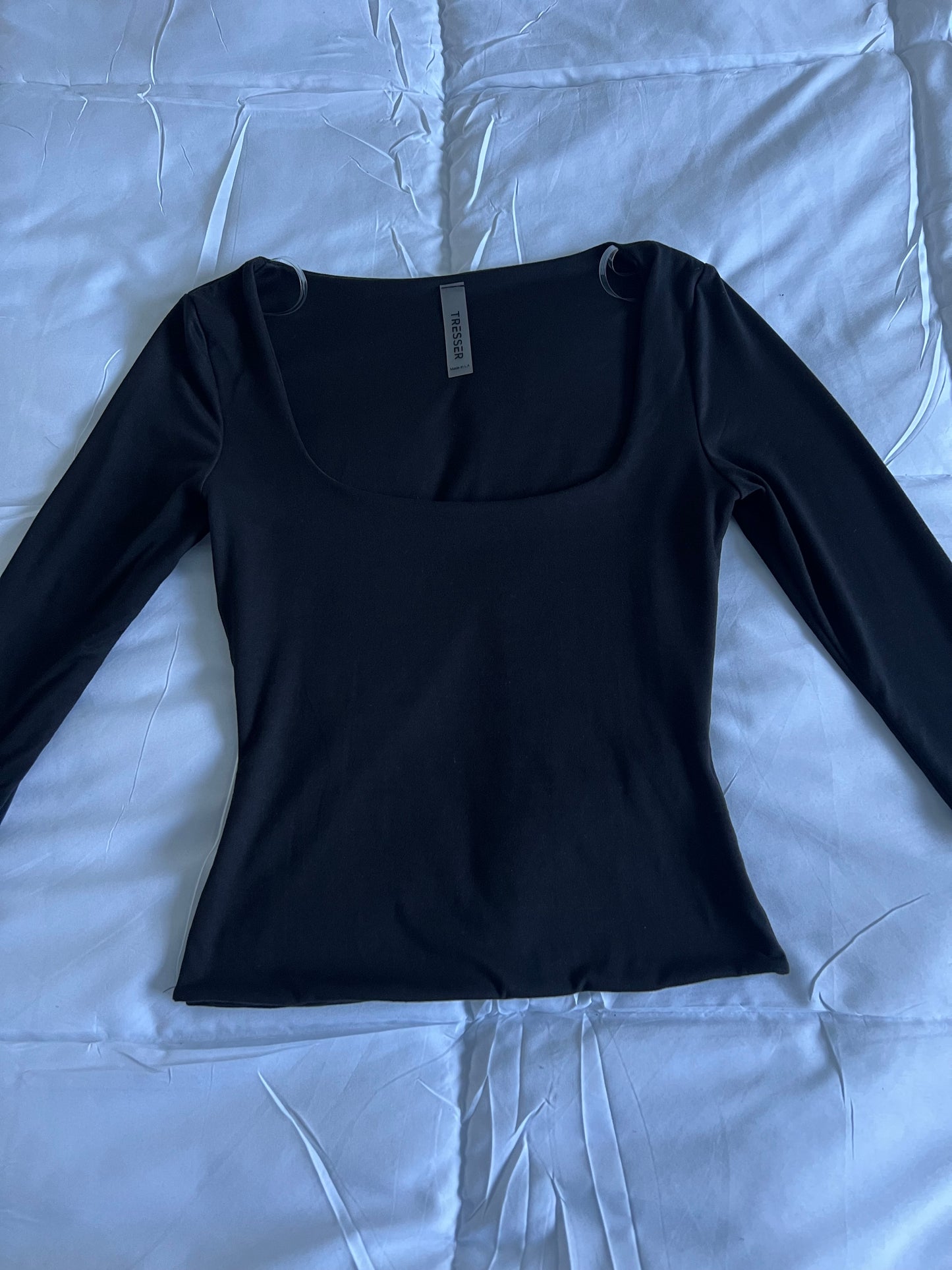 Butter Soft Square Neck Long Sleeve (Black)