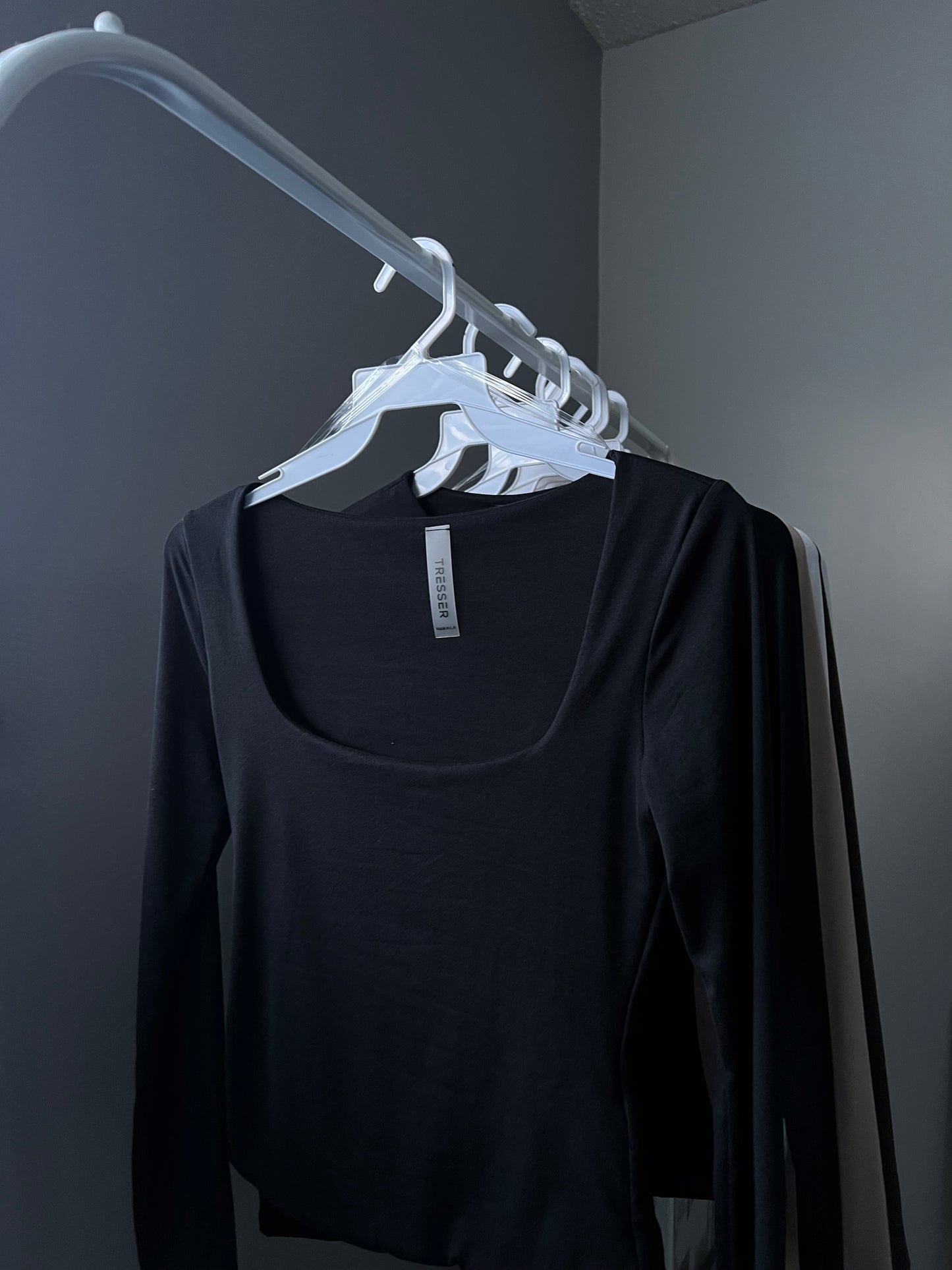 Butter Soft Square Neck Long Sleeve (Black)