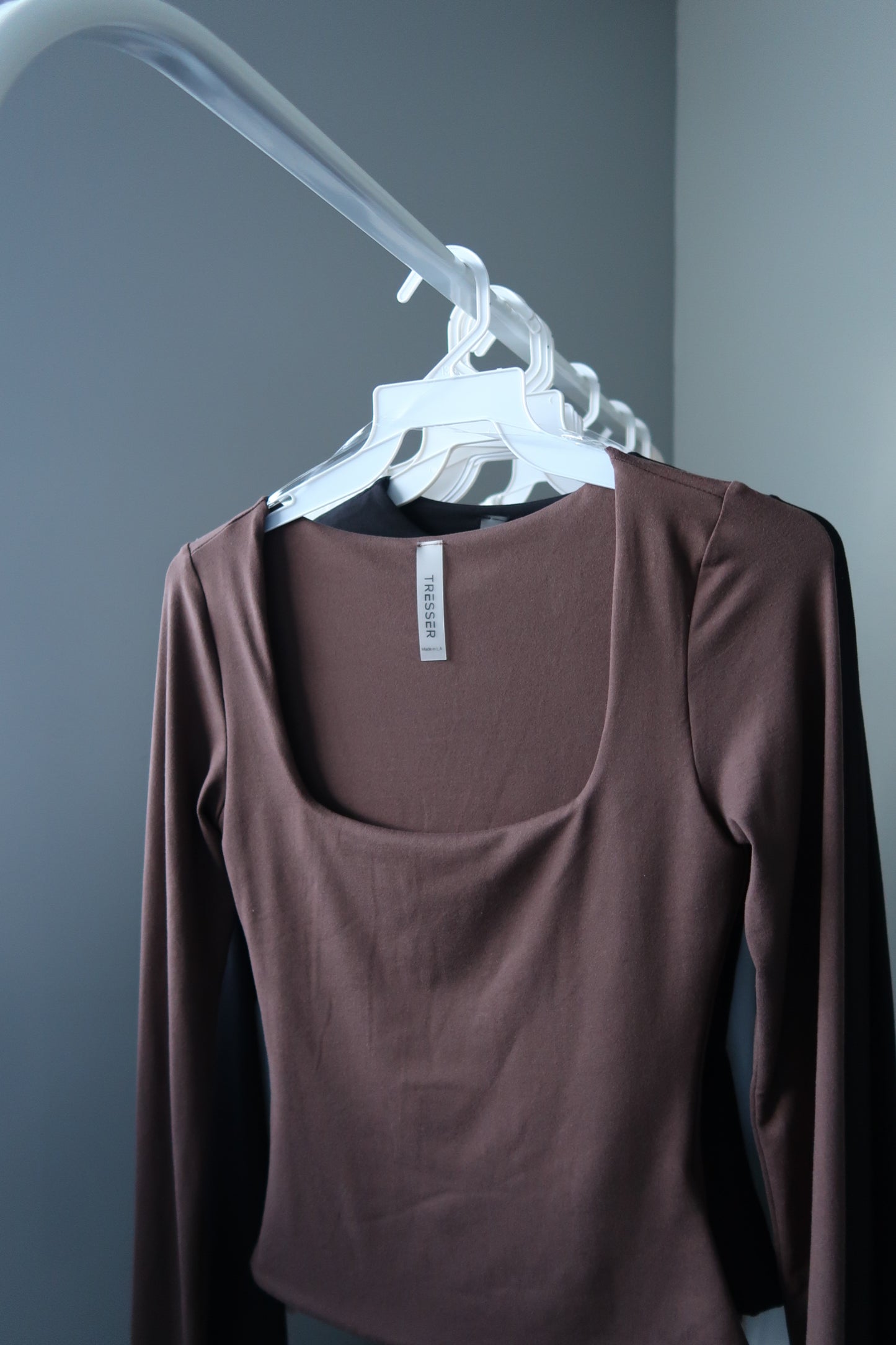 Butter Soft Square Neck Long Sleeve (Brown)