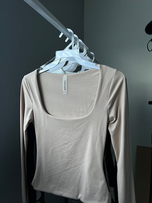 Butter Soft Square Neck Long Sleeve (Taupe)